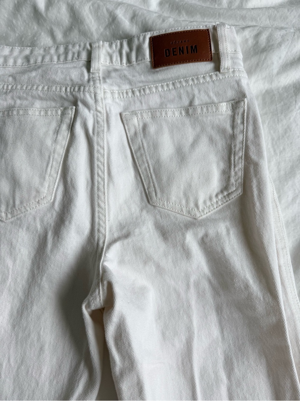 Sezane High-Rise Ecru Denim Jeans